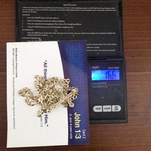 Cuban link 24” 10kt gold chain w/ cross pendent